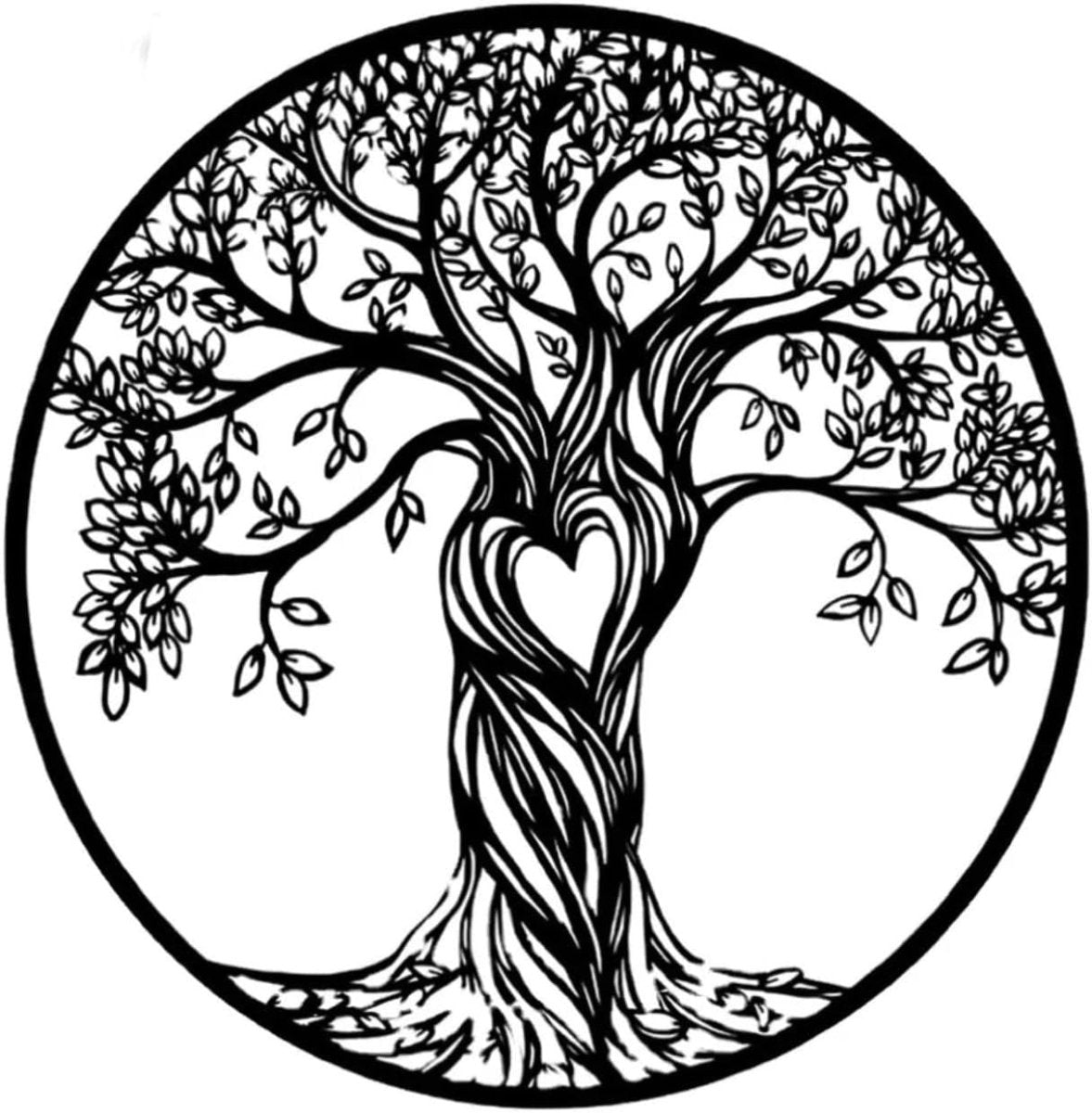 Tree of Life Metal Wall Art Family Tree Hanging Home Decor 30cm - Kwikley