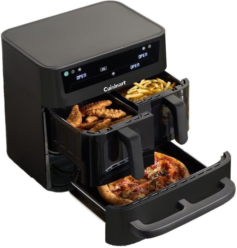 Tri Zone Air Fryer Oven 13.6L PFAS Free XXXL 9 - in - 1 Dual Baskets - Kwikley