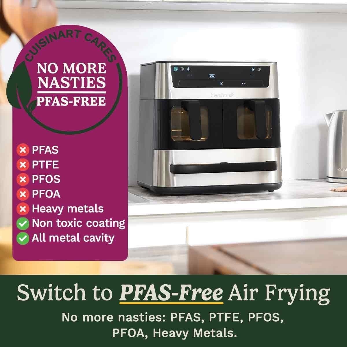 Tri Zone Air Fryer Oven 13.6L Stainless Steel PFAS Free 9 - in - 1 XXXL - Kwikley