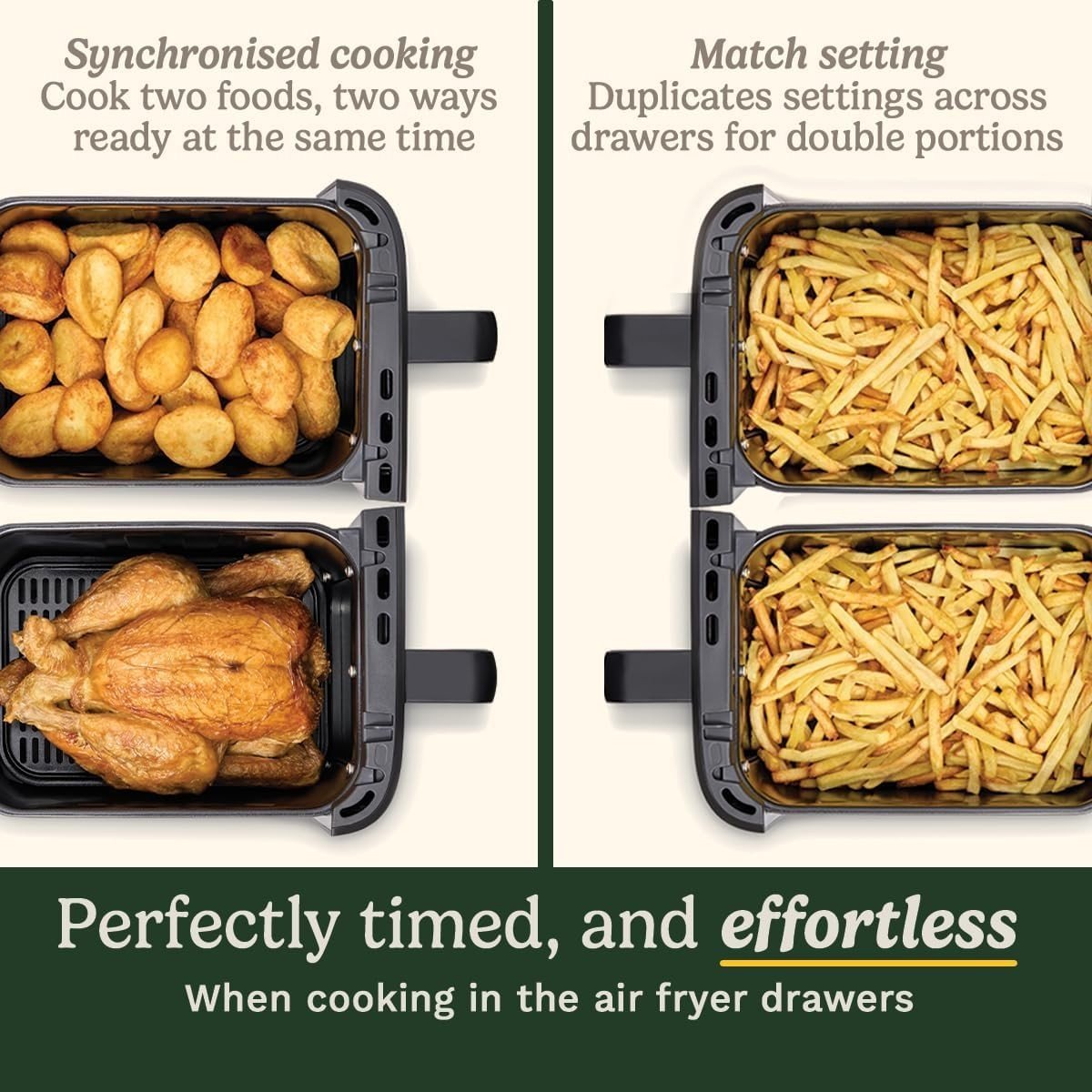 Tri Zone Air Fryer Oven 13.6L Stainless Steel PFAS Free 9 - in - 1 XXXL - Kwikley