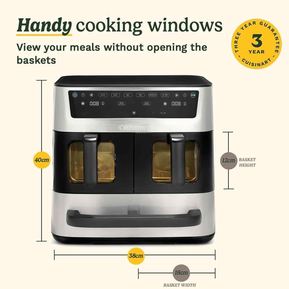 Tri Zone Air Fryer Oven 13.6L Stainless Steel PFAS Free 9 - in - 1 XXXL - Kwikley