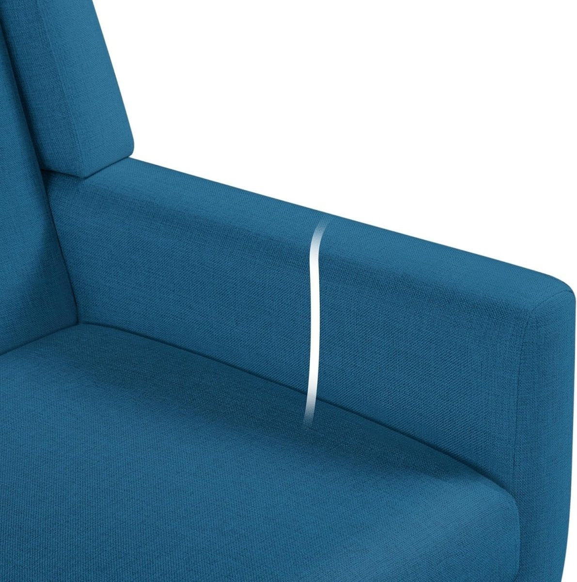 Tufted Navy Blue Armchair with Linen Cushion | Modern Cozy Accent Chair - Kwikley
