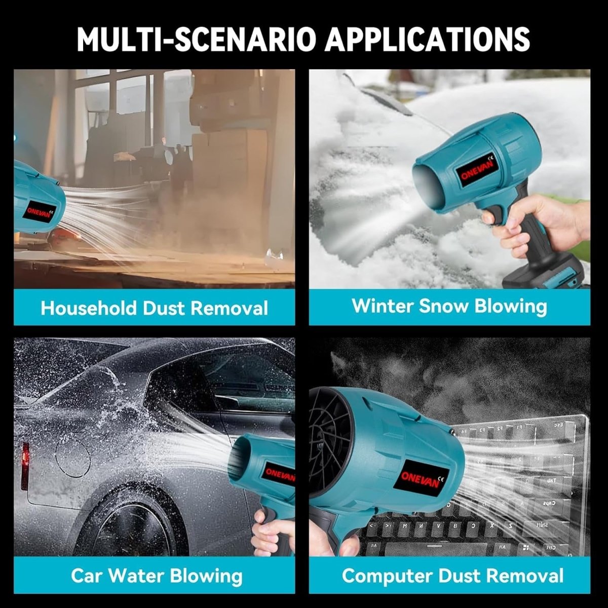 Turbo Cordless Leaf Blower Brushless Mini Jet 671MPH Dual Battery - Kwikley
