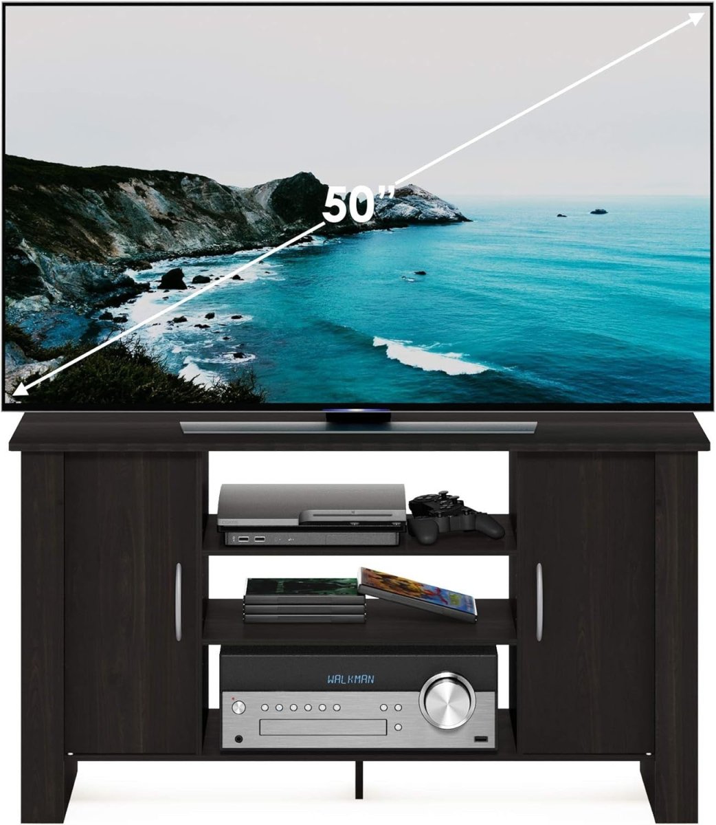 TV Stand Cabinet for 50" Screen Storage Shelves Doors Modern Unit - Kwikley