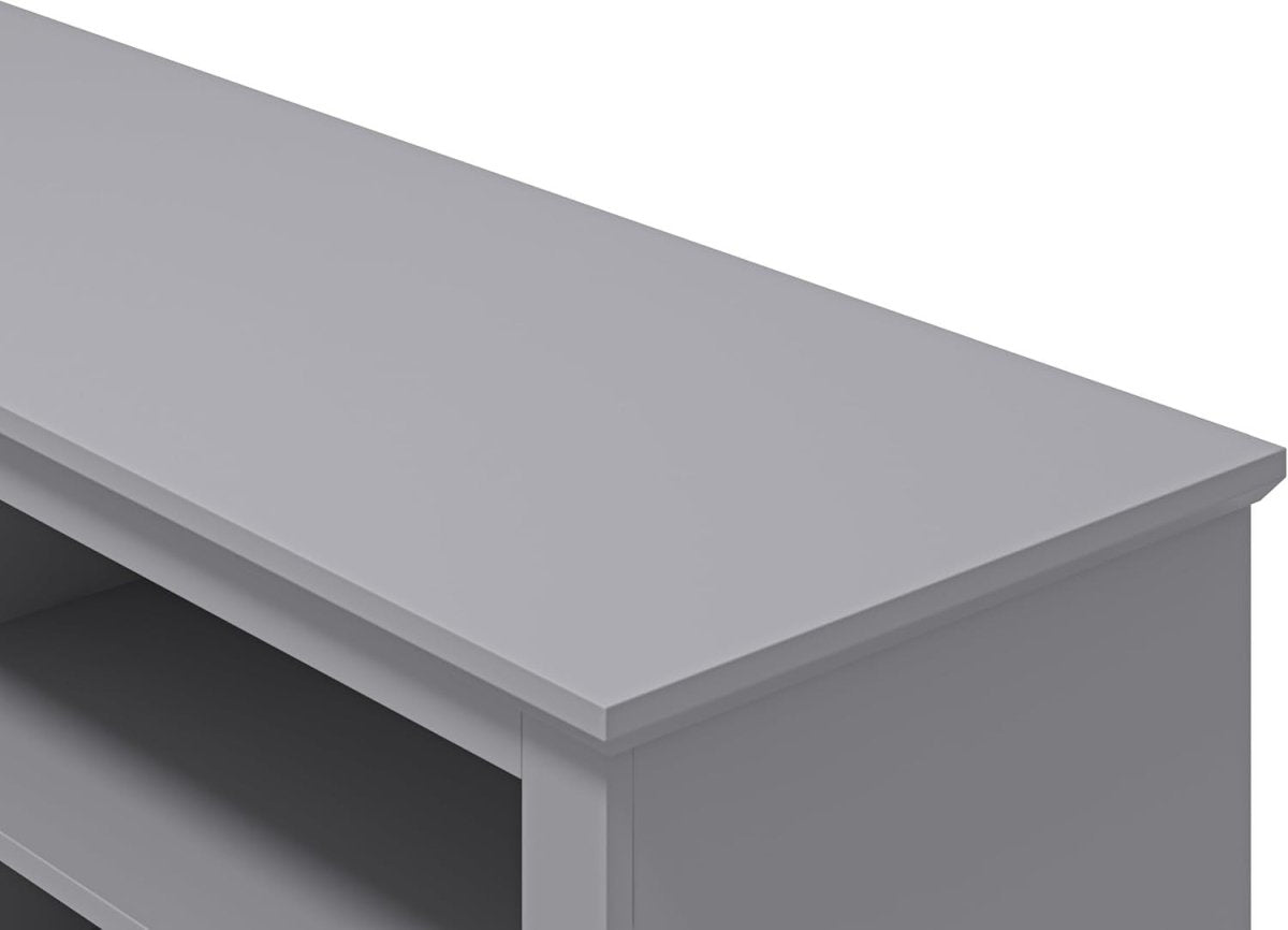 TV Stand Cabinet for 50" TV Grey Unit with Storage Shelf & Door 119cm - Kwikley