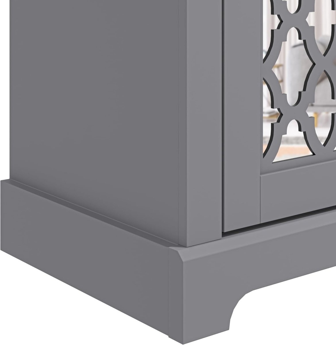 TV Stand Cabinet for 50" TV Grey Unit with Storage Shelf & Door 119cm - Kwikley