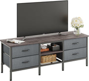 TV Stand Cabinet Grey 65” Storage Drawers Console Table for Living Room - Kwikley