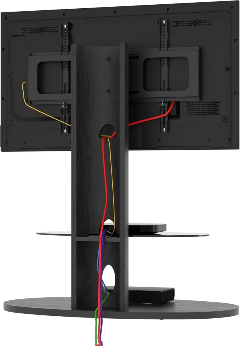 TV Stand for 65 Inch Screen | Swivel Height Adjustable Wood Base Unit - Kwikley