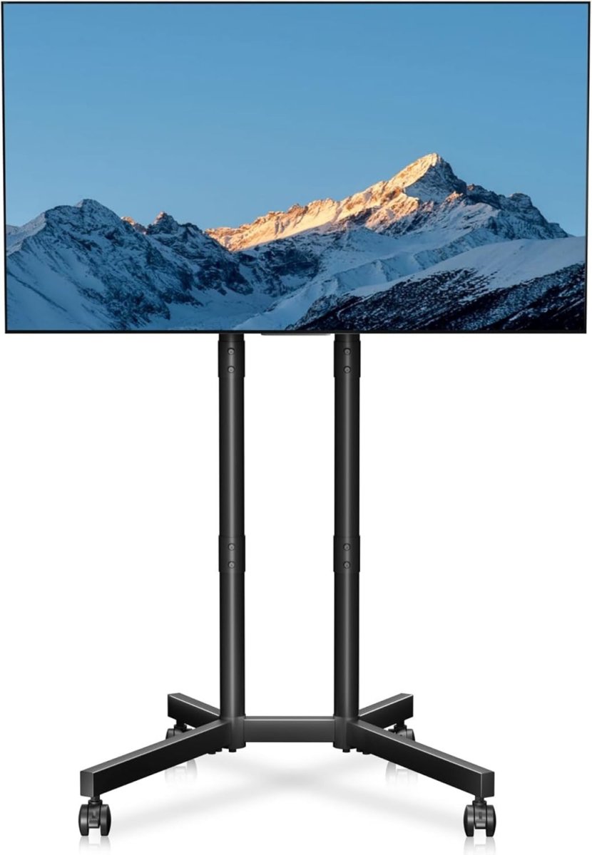 TV Stand Mobile Trolley 32-75" Wheels Height Adjustable VESA 600x400 - Kwikley
