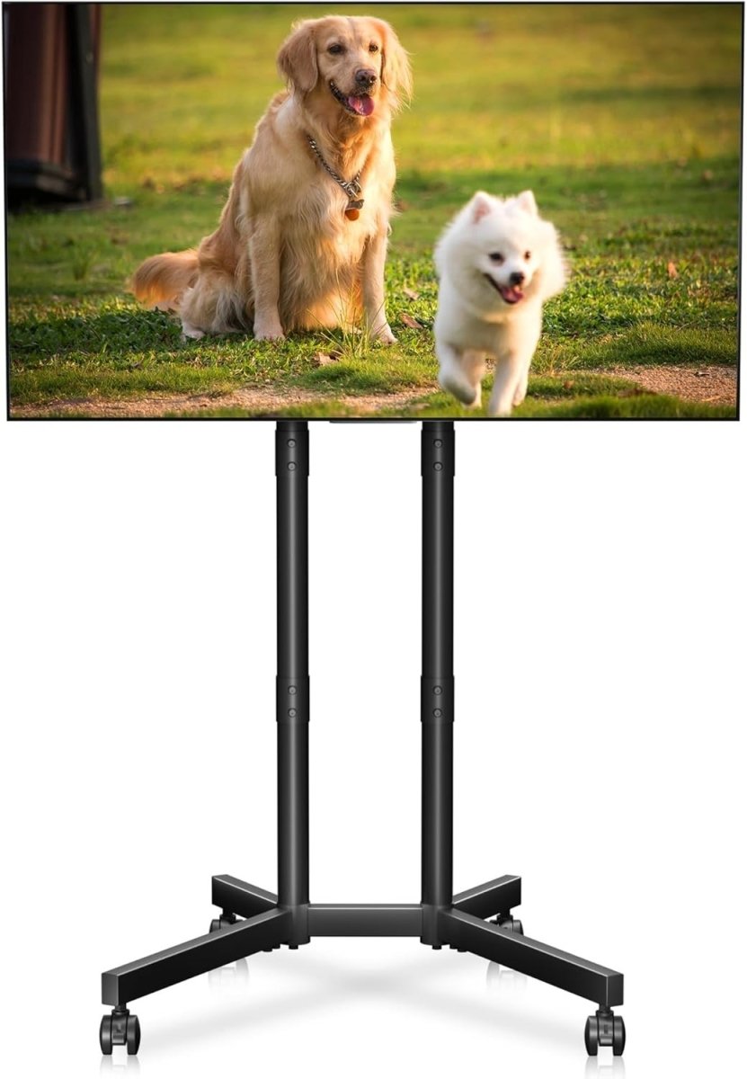 TV Stand Mobile Trolley 32 - 75" Wheels Height Adjustable VESA 600x400 - Kwikley