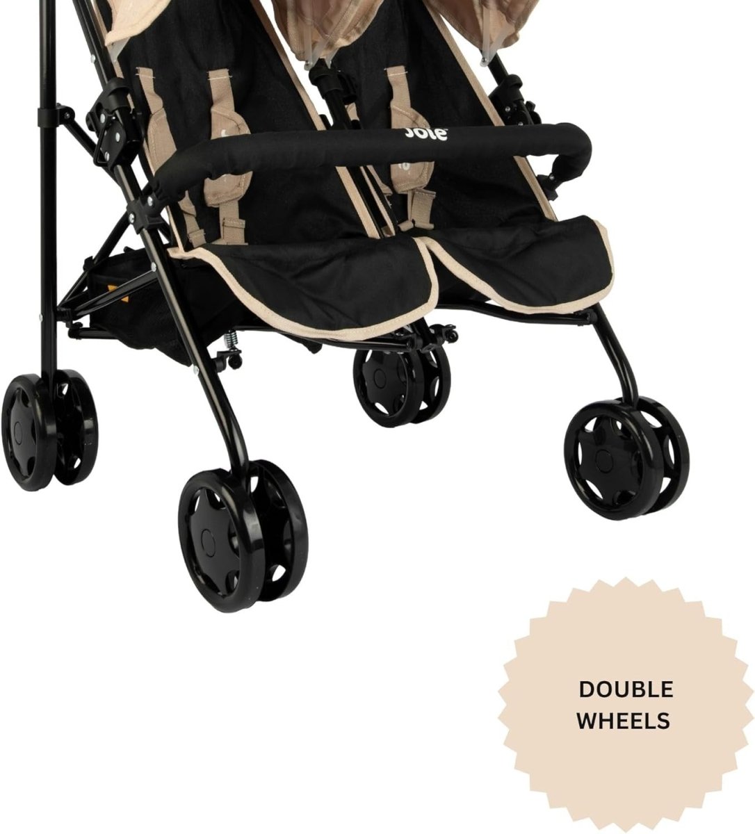 Twin Dolls Stroller Toy Umbrella Fold, Double Buggy Role Play, Ages 3+ - Kwikley