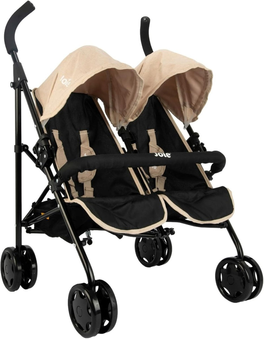 Twin Dolls Stroller Toy Umbrella Fold, Double Buggy Role Play, Ages 3+ - Kwikley