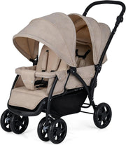 Twin Tandem Baby Stroller Khaki Foldable Double Seat 5 - Point Harness Sunshade - Kwikley