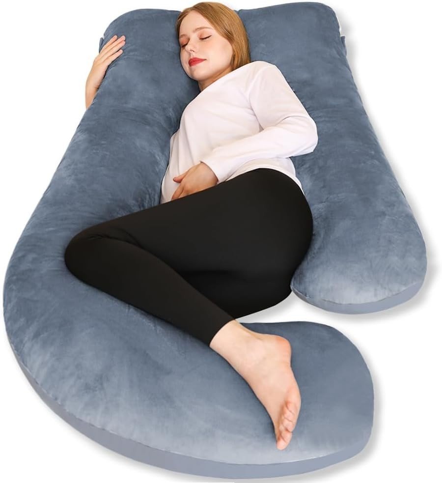 U Shaped Pregnancy Pillow 55” Full Body Support Maternity Sleep Pillow - Kwikley