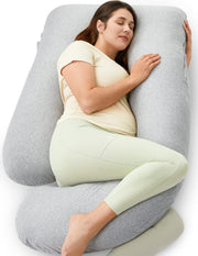 U Shaped Pregnancy Pillow 57" Full Body Maternity Support Pillow Grey - Kwikley