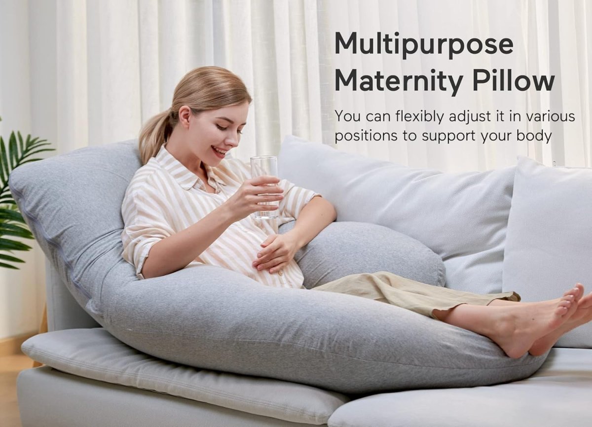 U Shaped Pregnancy Pillow 57" Full Body Maternity Support Pillow Grey - Kwikley