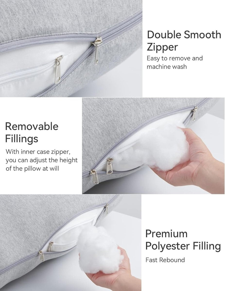 U Shaped Pregnancy Pillow 57" Full Body Maternity Support Pillow Grey - Kwikley