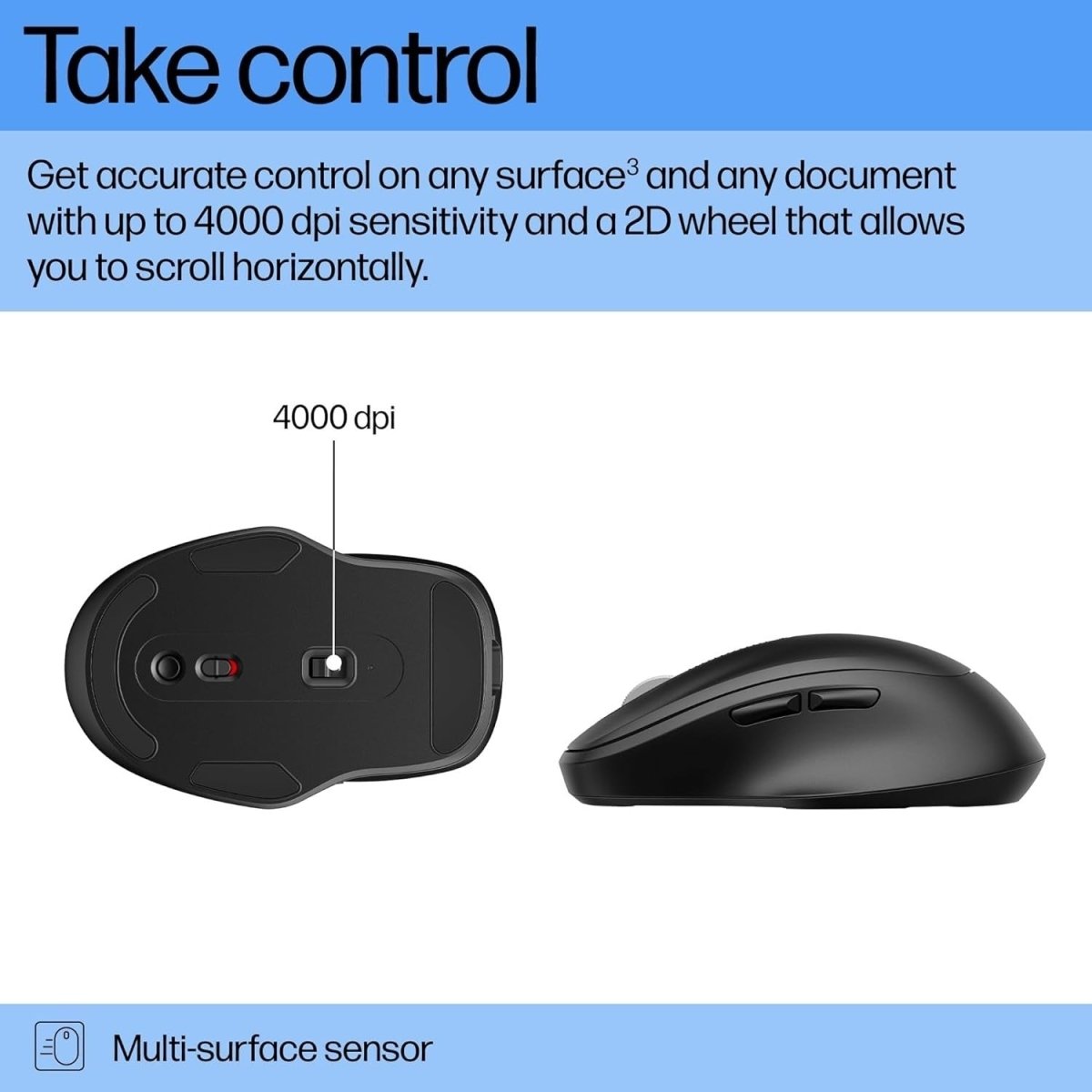 Ultra - Fast Rechargeable Wireless Mouse 4000 DPI 4 Buttons Black - Kwikley