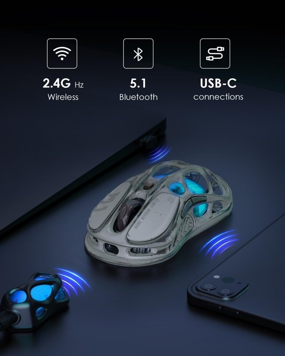 Ultra - Light Wireless Gaming Mouse 26K DPI 4K Ready RGB 200H - Kwikley