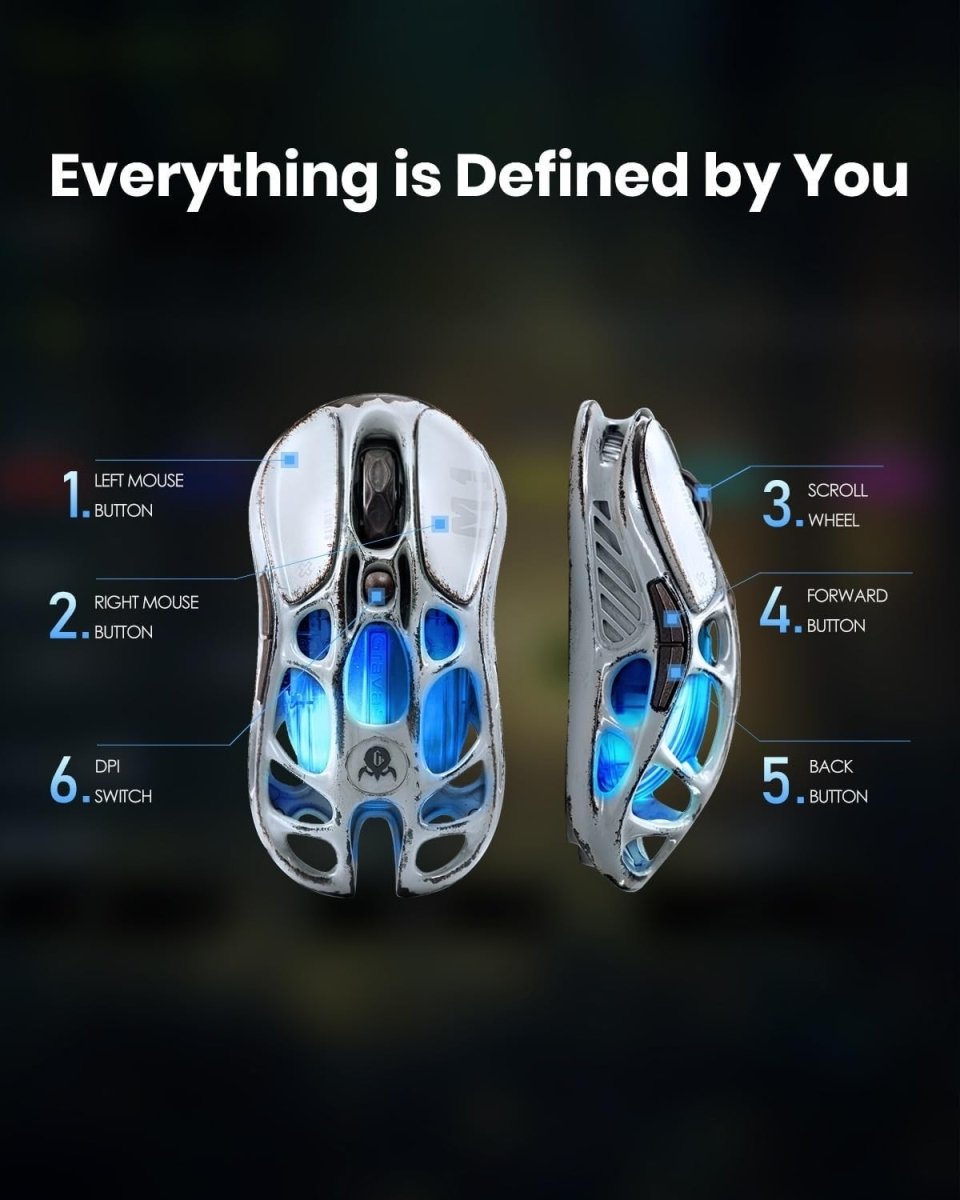 Ultra - Light Wireless Gaming Mouse 26K DPI 4K Ready RGB 200H - Kwikley