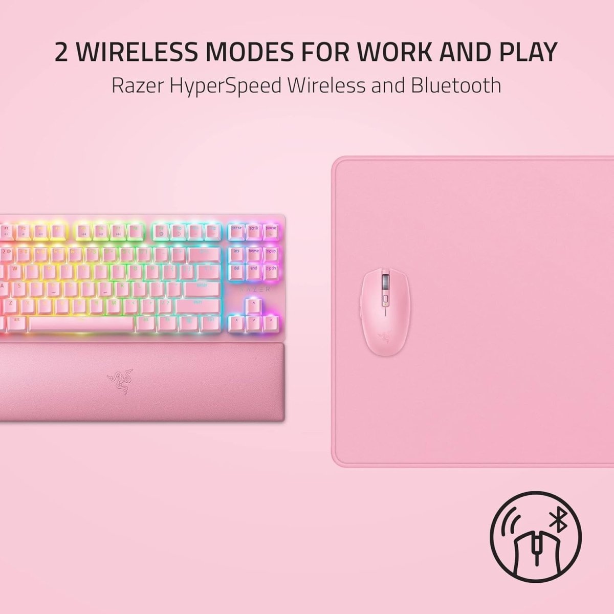 Ultra Light Wireless Gaming Mouse 950H Battery 2.4G Bluetooth Pink - Kwikley