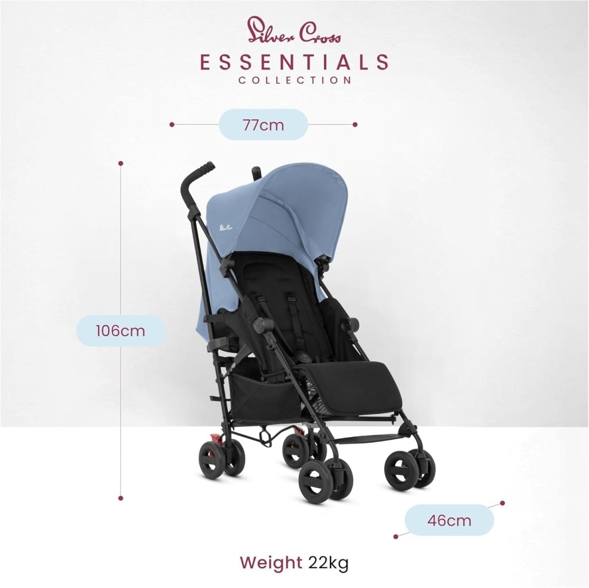 Ultra Lightweight Travel Pushchair with Footmuff Umbrella Buggy 0–4Y - Kwikley