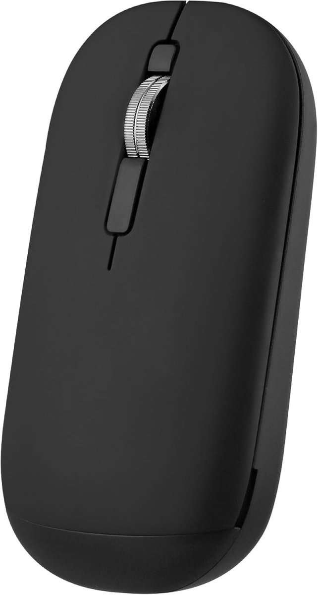 Ultra Slim Wireless Mouse Bluetooth & USB Dual Mode Quiet Black - Kwikley