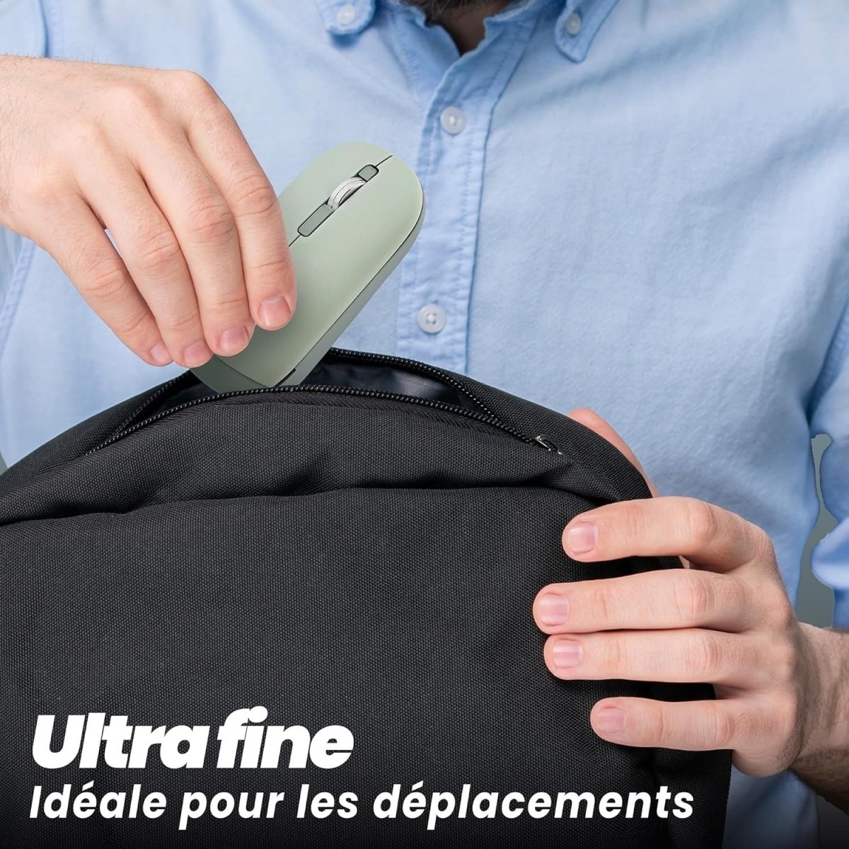 Ultra Slim Wireless Mouse Bluetooth & USB Dual Mode Quiet Green - Kwikley