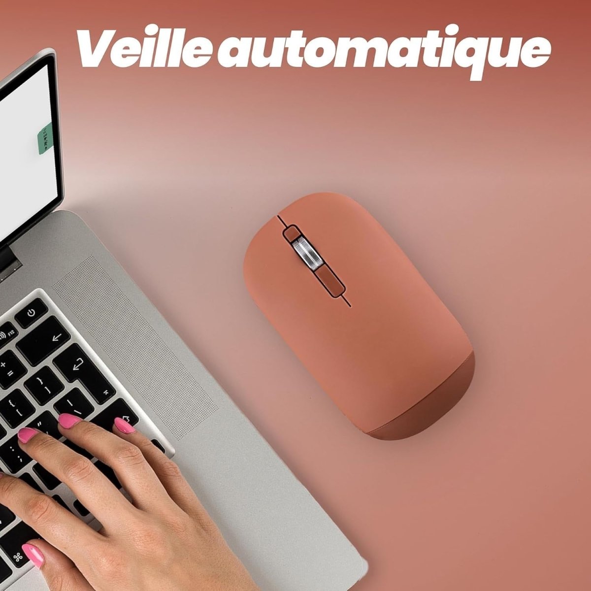 Ultra Slim Wireless Mouse Bluetooth & USB Quiet Portable Red - Kwikley