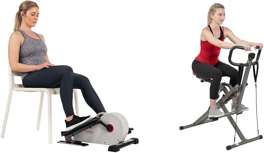 Under Desk Elliptical + Row-N-Ride PRO Squat Trainer Bundle LCD - Kwikley