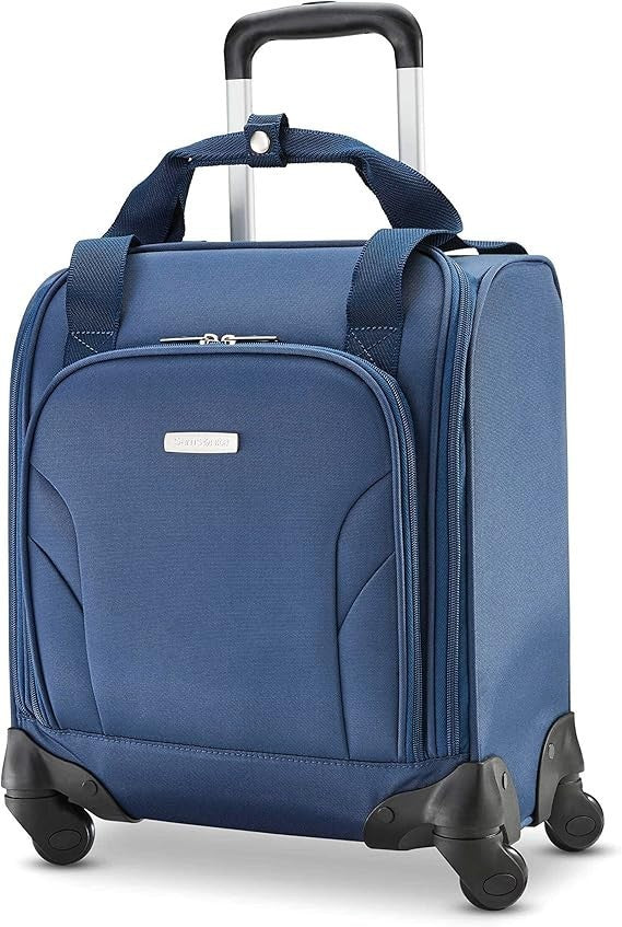 Underseat Spinner Carry On Suitcase with USB Port 4 Wheel Cabin Luggage - Kwikley