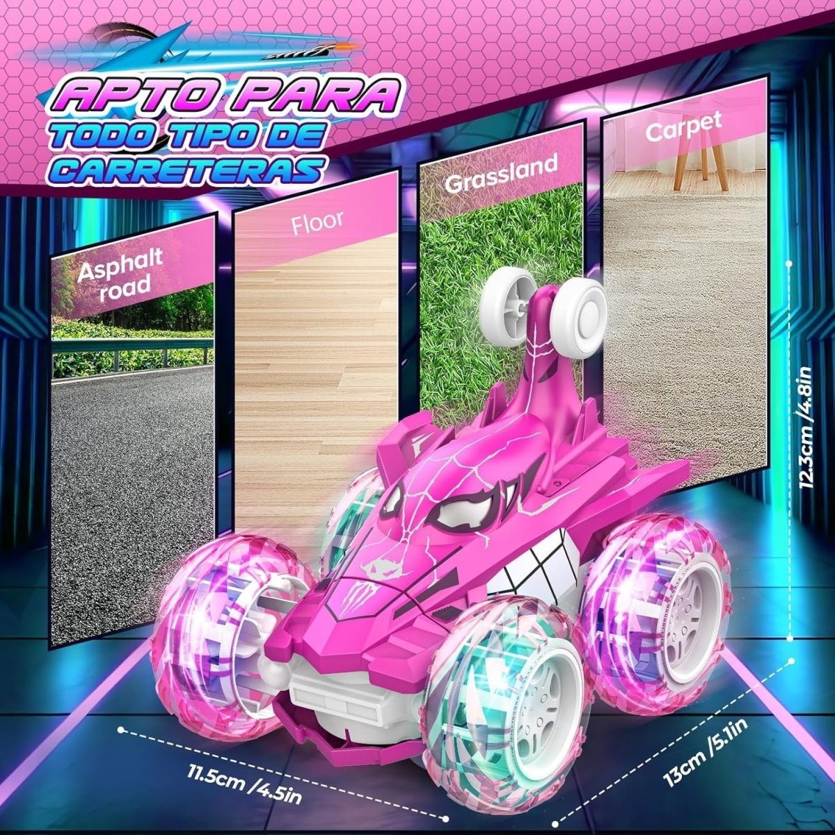 Unicorn RC Car for Girls 3 - 12, LED Light Remote Control Toy Gift for Kids - Kwikley