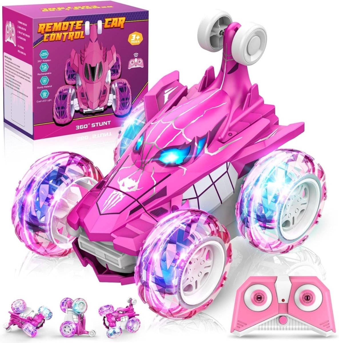 Unicorn RC Car for Girls 3 - 12, LED Light Remote Control Toy Gift for Kids - Kwikley
