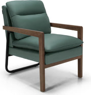 Upholstered Accent Chair Lounge Armchair Leathaire Green - Kwikley