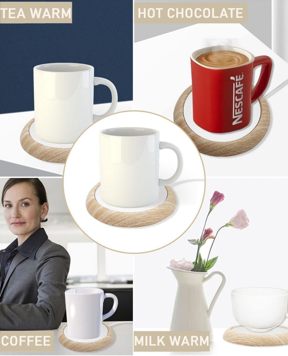 USB Coffee Mug Warmer 10cm Desk Cup Heater Keep Warm Plate 5V - Kwikley