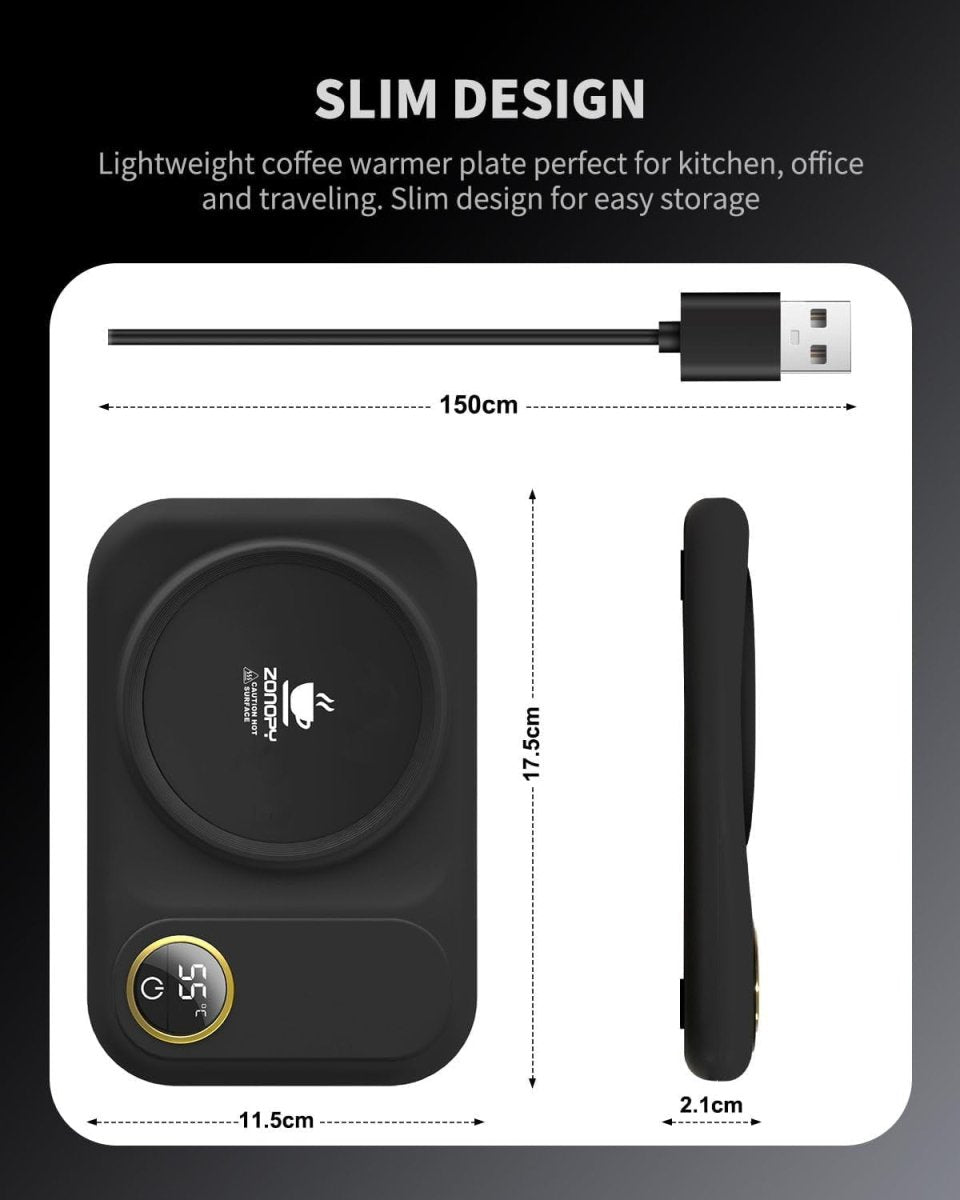 USB Coffee Mug Warmer 3 Temp 65°C Desk Cup Heater Plate - Kwikley