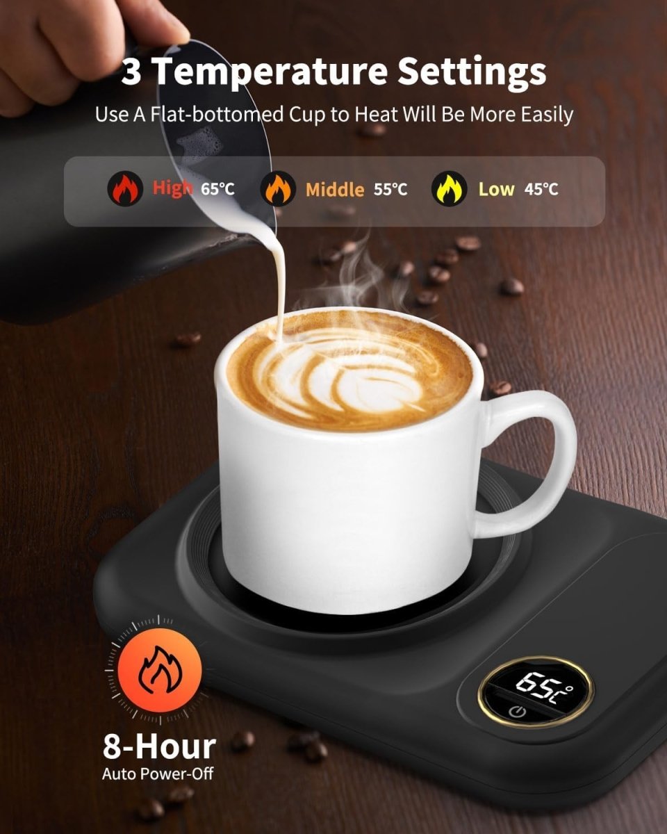 USB Coffee Mug Warmer 3 Temp 65°C Desk Cup Heater Plate - Kwikley