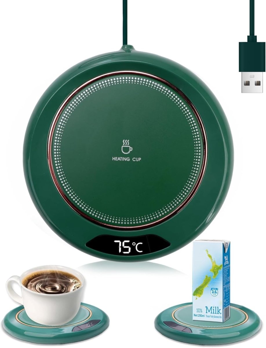USB Coffee Mug Warmer 3 Temp LED Display 8H Auto Off - Kwikley