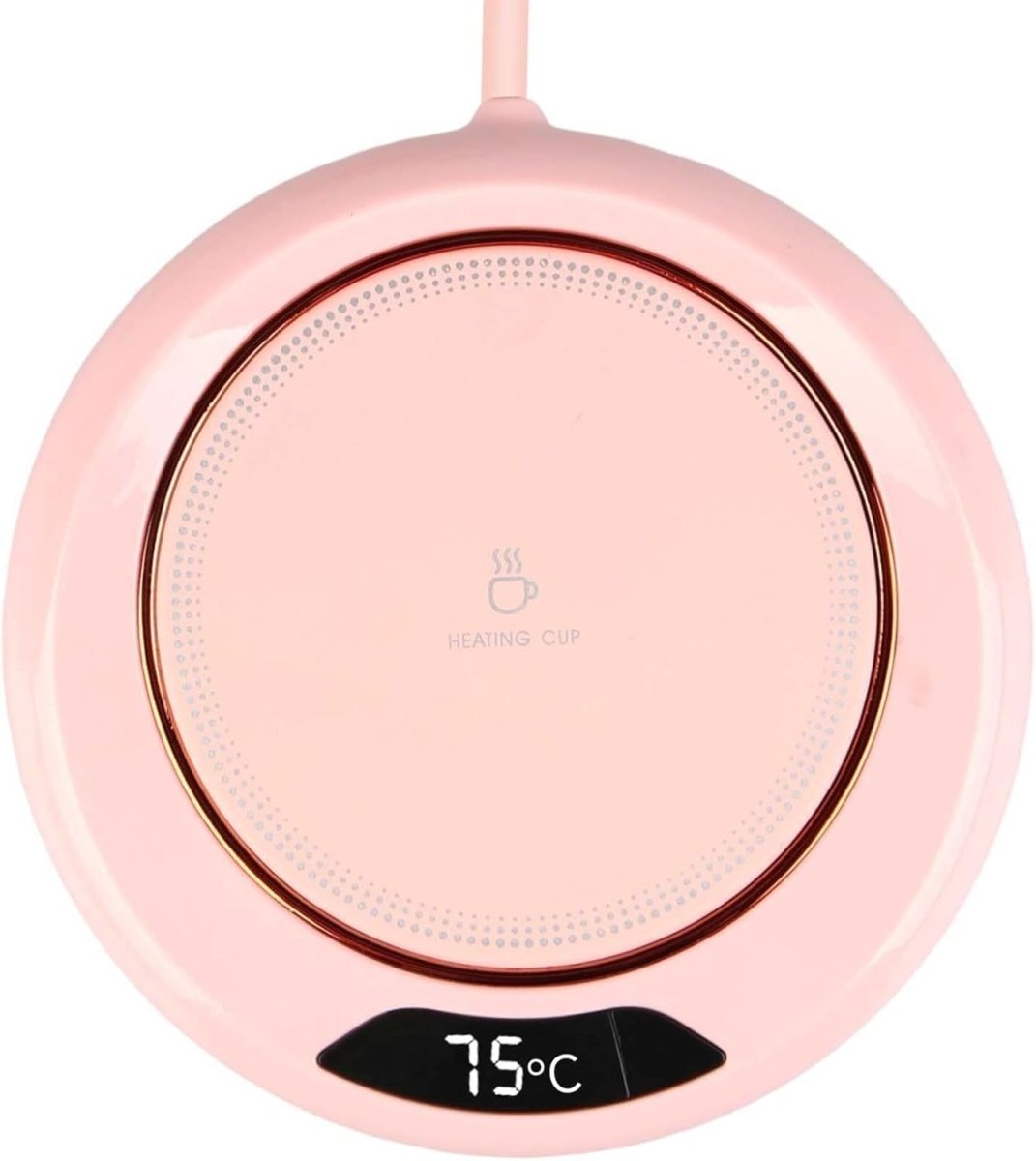 USB Coffee Mug Warmer 3 Temp LED Display Smart Touch Pink - Kwikley