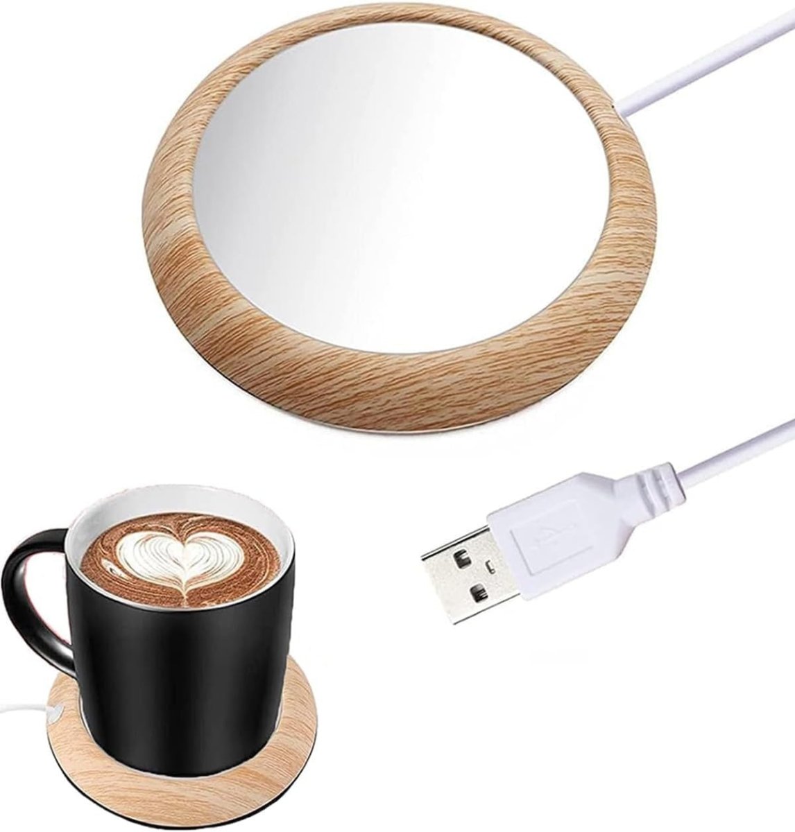 USB Coffee Mug Warmer Desk Cup Heater 7.5cm Keep Warm Plate 5V - Kwikley