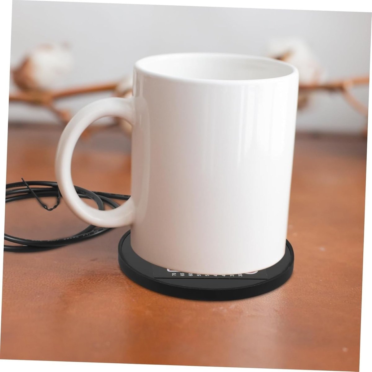USB Mug Warmer with Temp Display Black Desk Cup Heater - Kwikley