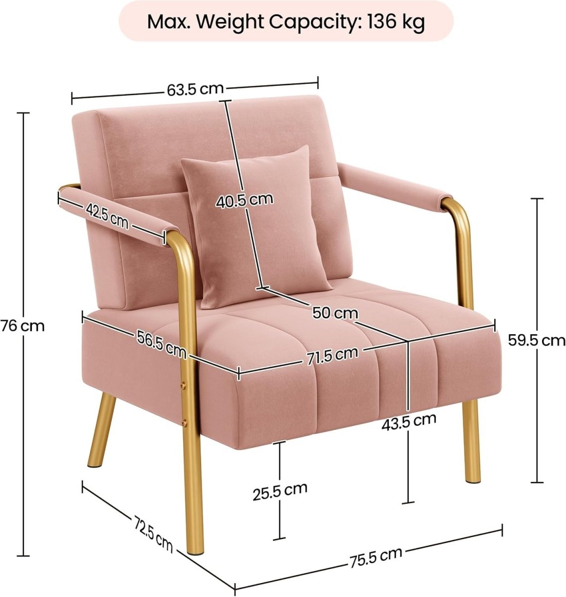 Velvet Accent Armchair Set of 2 – Blue Upholstered Barrel Chairs for Living Room - Kwikley
