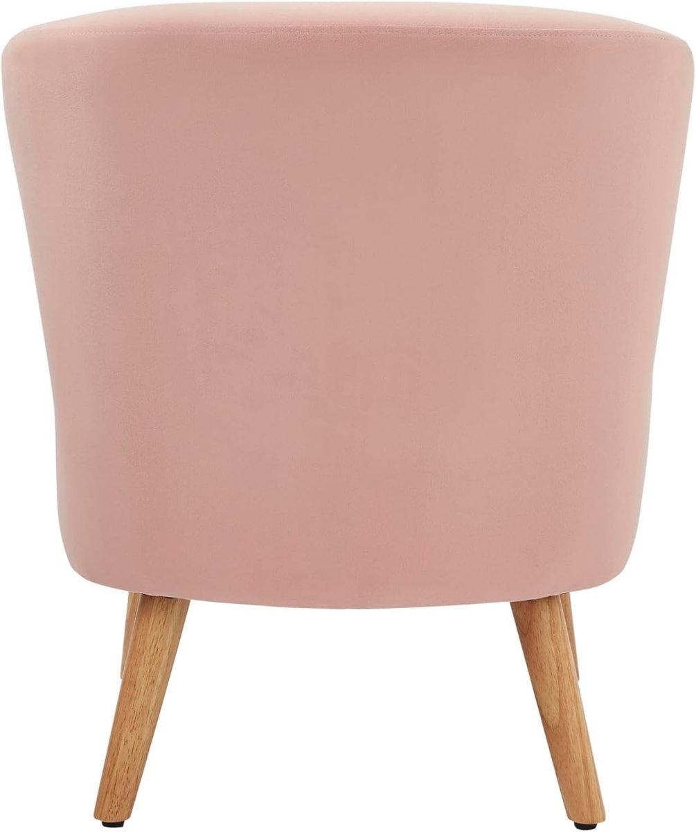 Velvet Accent Chair Blush Pink Lounge Armchair Bedroom Living Room - Kwikley