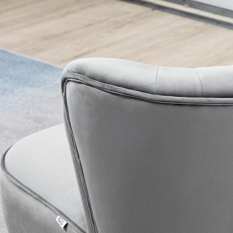 Velvet Accent Chair Gold Legs Modern Armchair for Bedroom Living Room Office - Kwikley