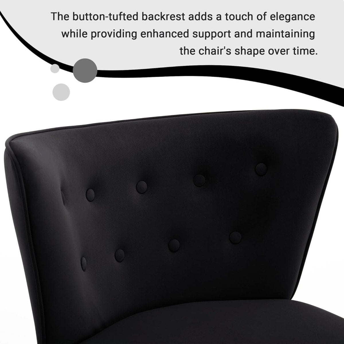 Velvet Accent Chair Modern Armchair Black Tub Lounge Seat Wood Legs - Kwikley