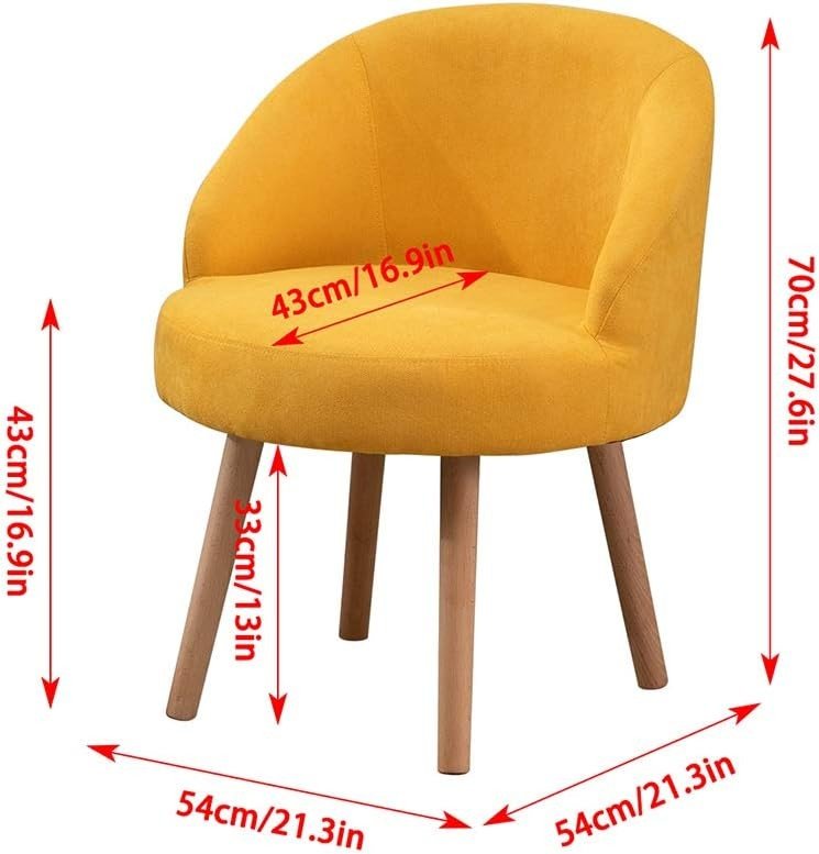 Velvet Accent Chairs Set of 2 Yellow Tub Armchairs Wood Legs - Kwikley