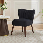 Velvet Armless Tub Accent Chair, Upholstered Single Sofa Chair with Metal Legs, - Kwikley