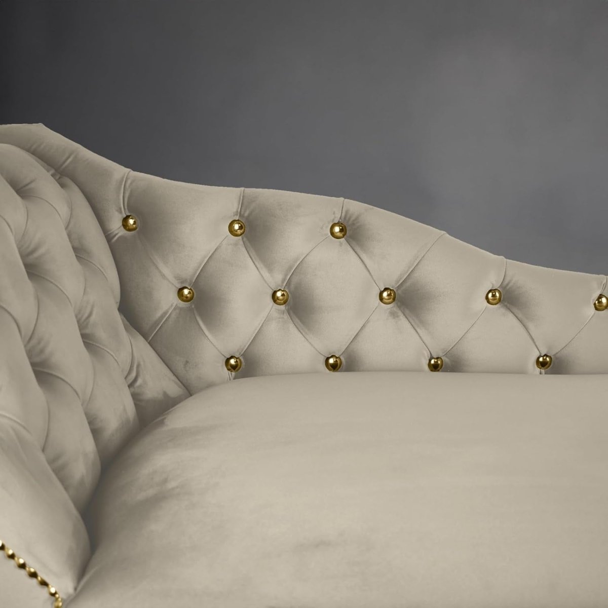 Velvet Chaise Lounge Sofa Tufted Accent Chair Left Hand Cedar 133cm - Kwikley