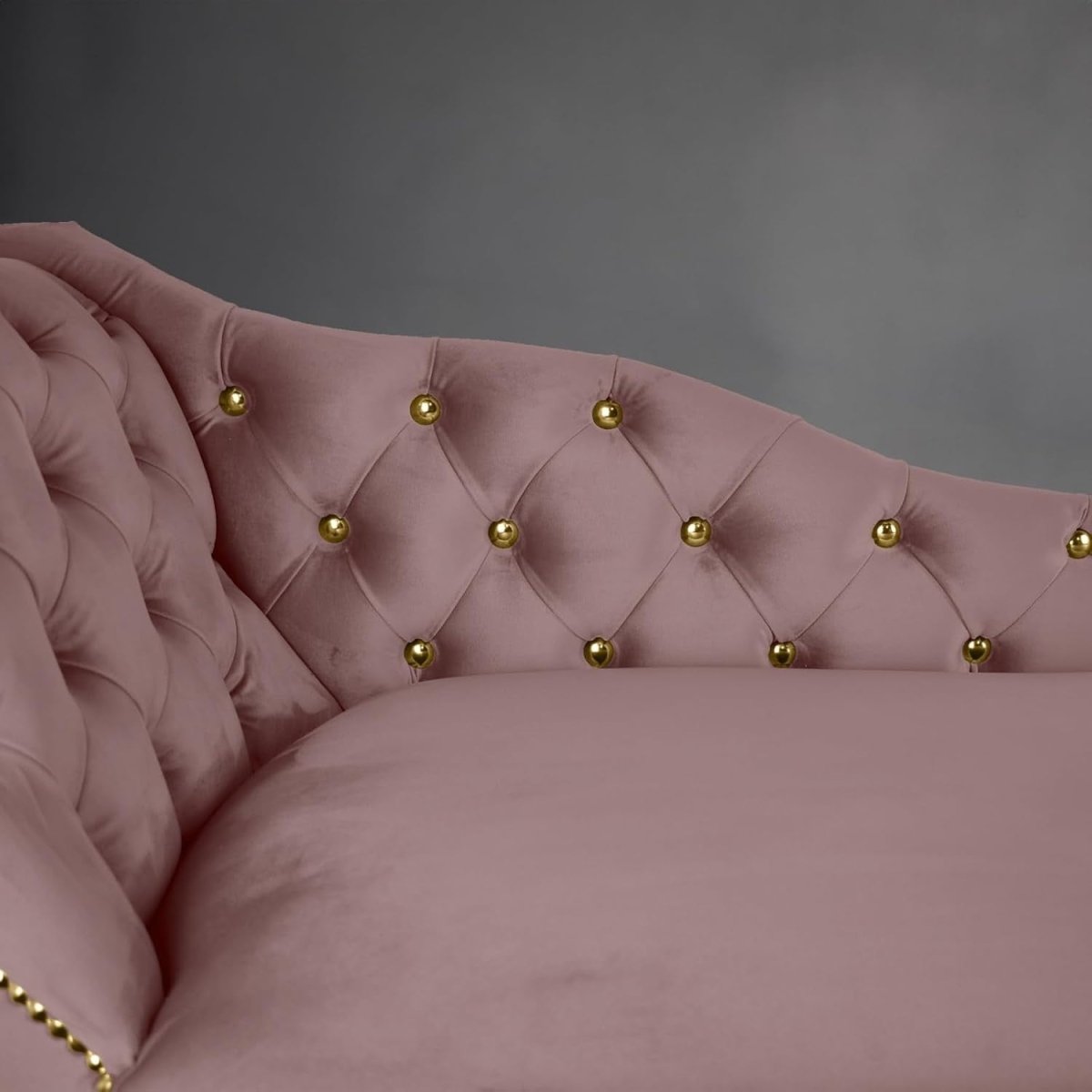 Velvet Chaise Lounge Sofa Tufted Accent Chair Left Hand Heather 133cm - Kwikley
