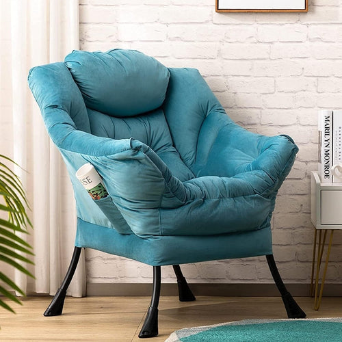 Velvet Comfy Armchair Accent Chair for Bedroom Living Room Relax Seat - Kwikley